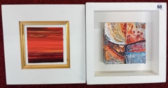 A collection of various abstract paintings and prints, to include a piece from Colin Birchall