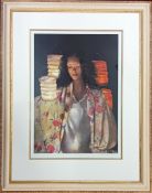 Robert Lenkiewicz (1941-2002), limited edition print 'Anna with Paper Lanterns' 185/500, with
