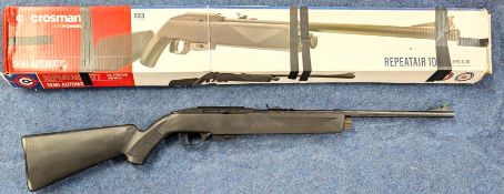 Crosman RepeatAir-1077- 1.77 C02 air rifle (tactical finish), boxed. Purchaser must be over the