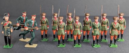 Britains, a collection of 10 'Women/Paratroopers' lead figures, with 3 'Hanoverian' lead figures. (