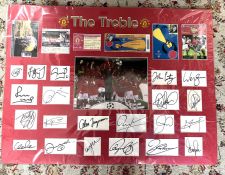 Manchester United Interest, The Trebble 1999 signatures including Alex Ferguson, Gary Neville,