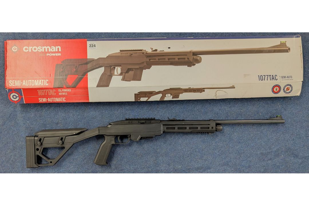 Crosman 1077TAC- 1.77 C02 air rifle (tactical finish), boxed. Purchaser must be over the age of 18