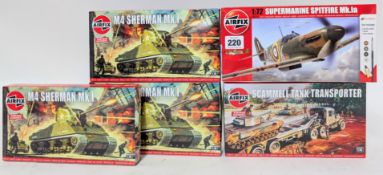 Airfix, 1:72 scale, A68206 - 'Supermarine Spitfire Mk.la' model kit, with 4 Airfix kits, 1:76