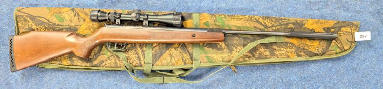 Crosman Summit - .22 C02 air rifle (wood finish), with camouflage bag and scope. Purchaser must be