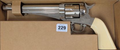 Sheridan Cowboy, .177 C02 air pistol, boxed. Purchaser must be over the age of 18 and provide