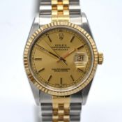Rolex, a gents 2002 bi-metal Oyster Perpetual Datejust wristwatch, model No 16233, serial No