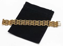 An 18ct yellow gold four row bracelet, length 20cm, approx 44.3g
