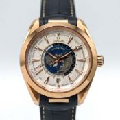 Omega, a superb gents 2021,18K rose gold Omega Seamaster AQUA TERRA WORLDTIMER automatic wristwatch,