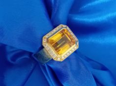 Theo Fennell, a rare and impressive citrine and diamond cluster ring, set in 18ct yellow gold,