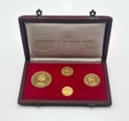 Elizabeth II, 1971 gold proof Commonwealth of the Bahama Islands gold proof four coin set, to