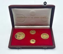 Elizabeth II, 1971 gold proof Commonwealth of the Bahama Islands gold proof four coin set, to