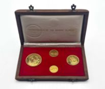 Elizabeth II, 1971 gold proof Commonwealth of the Bahama Islands gold proof four coin set, to