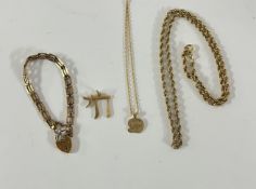 A mixed collection of 9ct gold jewellery, approx. 24.88g.