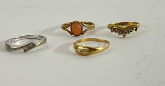 A small collection of gold rings including two 14ct gold approx 2.5g