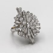 Kutchinsky, a stunning diamond abstract stepped cocktail ring set with modern round brilliant cut