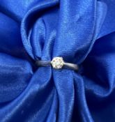 A diamond solitaire ring, set in 18ct white gold, approx 0.40ct, size N.