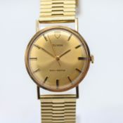Tudor, a 9ct gold 1975 Tudor Shock Resisting wristwatch, number X86 G34 with a NSA gold plated watch