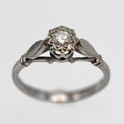 A single brilliant cut diamond in an illusion setting,