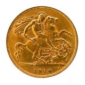 A George V 1914 half gold sovereign