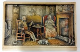 An Osbourne Ivorex Plaque of 'The Old Folks at Home', approx 16cm x 24cm.