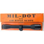 Mil-dot 4x32 air rifle scope, boxed. Purchaser must be over the age of 18 and provide valid ID