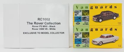 Vanguards, 1:43 The Rover Collection RC1002, to include Rover P5 MKII - Black, and Rover 3500 V8 -