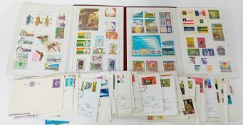 A collection of Brazilian stamps with various other stamps, together with commemorative coins and