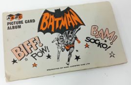 A 1966 Batman folder of Batman ABC chewing gum collectable cards.