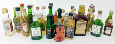 A collection of miniature bottles, mainly whisky, approx 30.