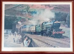 Three locomotive prints, to include Philip D. Hawkins, 'Exeter St Davids', and 'Sunshine and Steam',