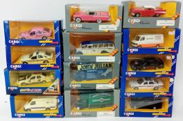 Corgi, 810 Ford Thunderbird, Mercedes, Chevrolet Bel Air, and others, together with two BMW models