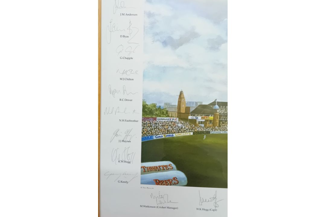 Peter Martin, a limited edition print of Lancashire County Cricket Club 'Old Trafford' 2002, 52/600, - Image 2 of 3