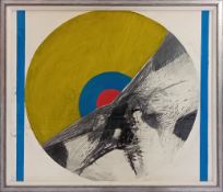 Edward Giobbi (1926-), mixed media abstract composition, signed lower centre and dated '64, framed