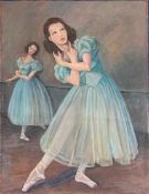 David Cox (St Ives Society of Artists, 1914-1979), oil on canvas, ballerinas in blue, circa 1950s,