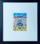 Arth Lawr (British Contemporary), acrylic and ink on paper, 'The Dolphin During Pirate Weekend',