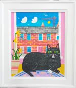 Arth Lawr (British Contemporary), acrylic on board, 'A View Near the Dockyard', 2018, signed lower