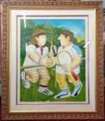 Beryl Cook (1926-2008) limited edition silkscreen print 'Tennis' 231/300, with pencil signature