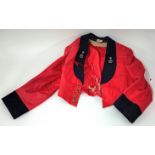 A WWI First World War Royal Marines officers Mess Dress, of scarlet velvet by Trayler & Co. Ltd.,