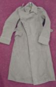 A WWII British officers double breasted greatcoat, green wool, with tailor's label for John Jones