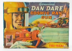 Dan-Dare vintage Cosmic Ray Gun, boxed, together with instructions.