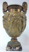 A brass model of the Townley Vase, on a marble base, height 32.5cm.