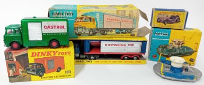 A collection of vintage Dinky and Corgi models in original boxes, to include Dinky Bedford T.K. Box