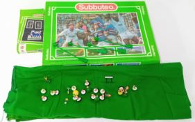 Subbuteo, collection of playing figures, playing mat, ball, whistle sign, etc.