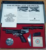 Webley Hurricane 5.5mm/.22 air pistol with scope, boxed. Purchaser must be over the age of 18 and
