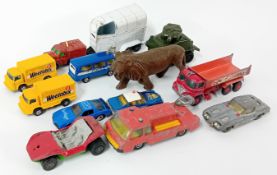 A collection of model vehicles, to include Corgi, Matchbox, and others.