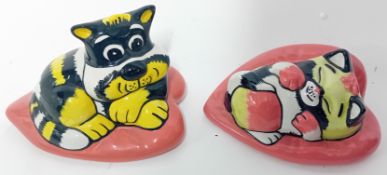 Lorna Bailey (1978-), two cats, 'Valentino' 2003, and 'Valentines Cats on a Heart 'Sweet