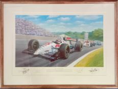 Tony Smith, two limited edition prints of racing cars, both signed by the artist, one also signed