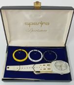 Sperina Sportsman 17 jewels wristwatch, with three interchangeable bezels, cased.