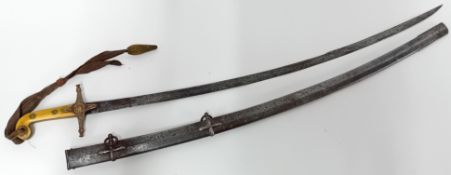 An 1831 Pattern British General Officer's sword with guard and hilt mounts in gilt brass, ivory