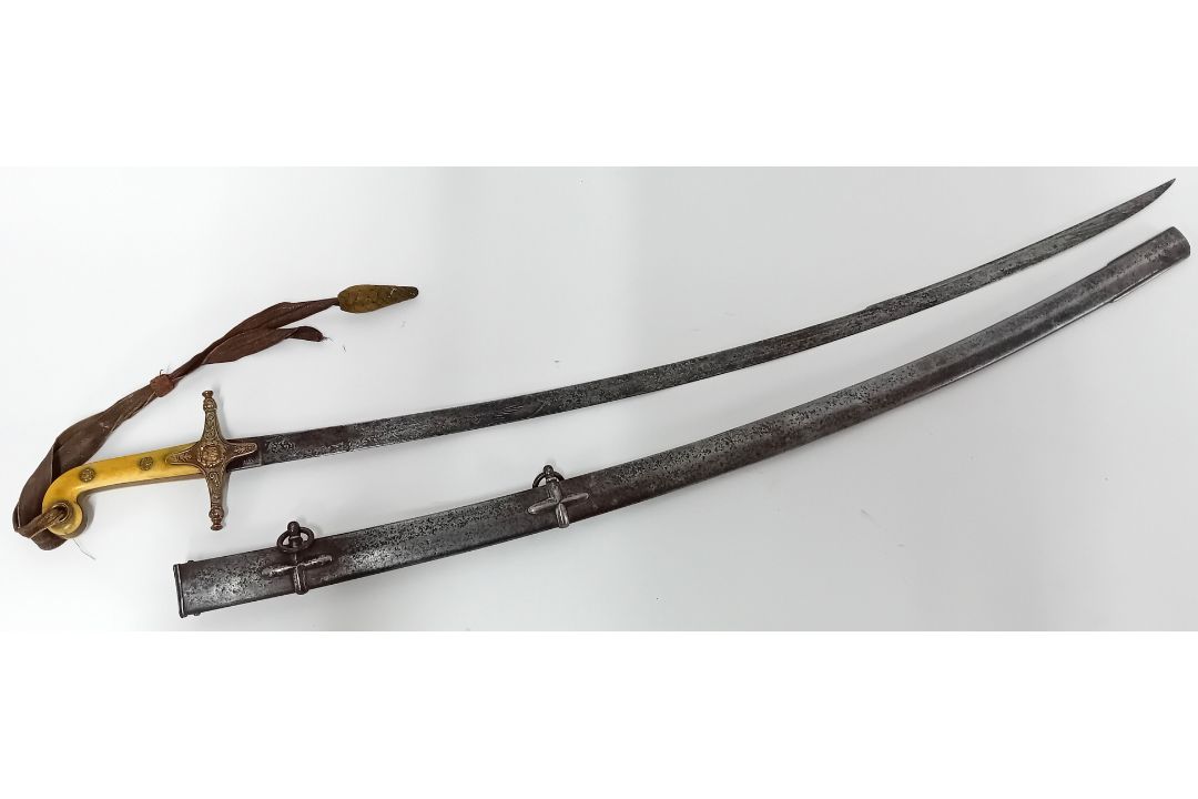 An 1831 Pattern British General Officer's sword with guard and hilt mounts in gilt brass, ivory